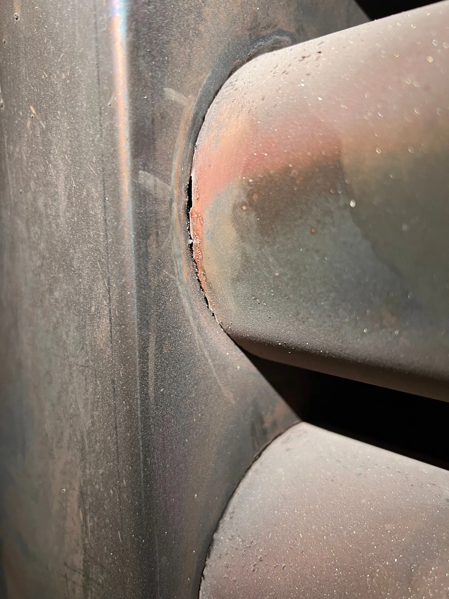 The cracked primary heat exchanger found during the routine service