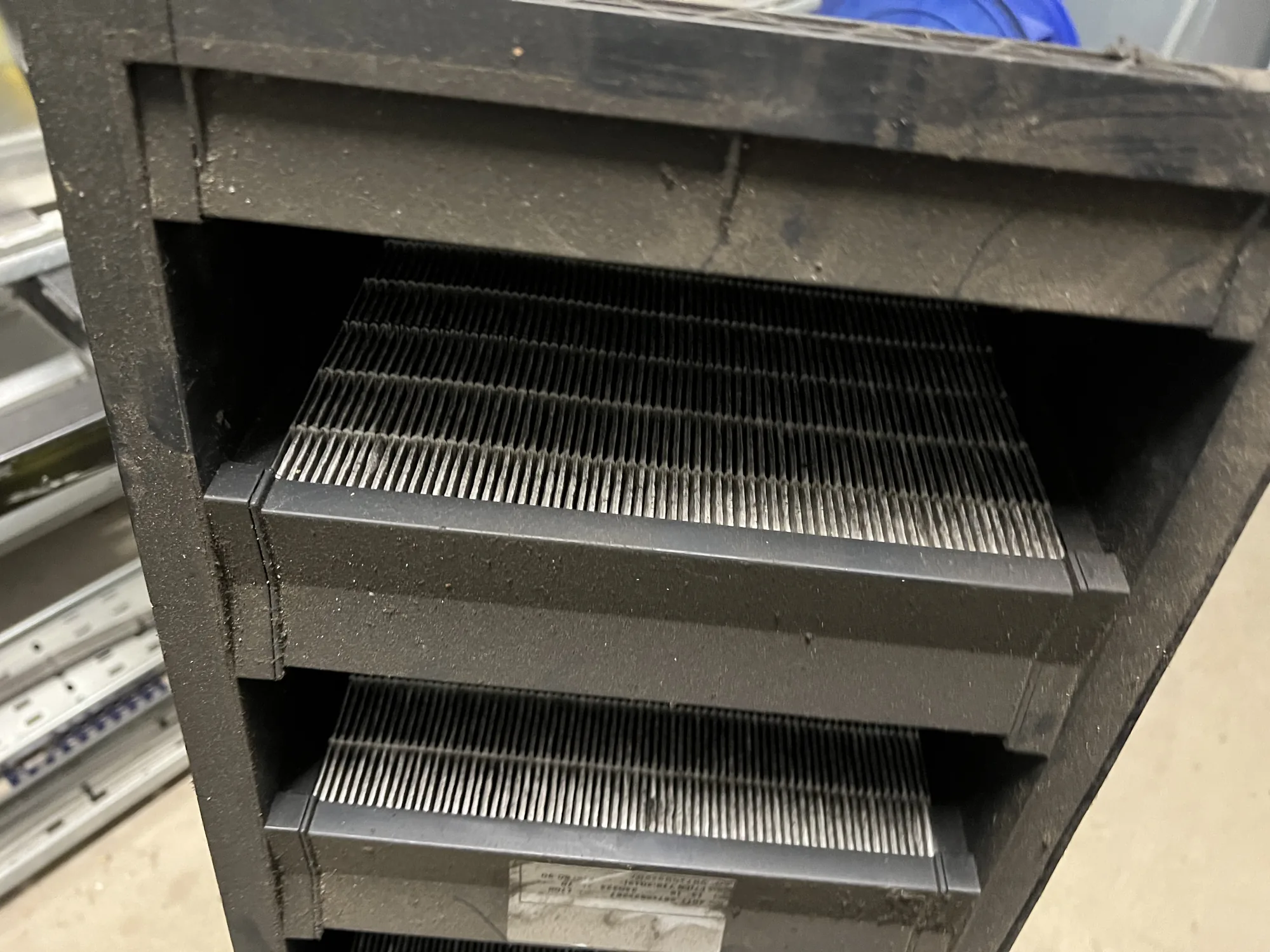 Fan coil unit heat exchanger, part of a commercial air conditioning system